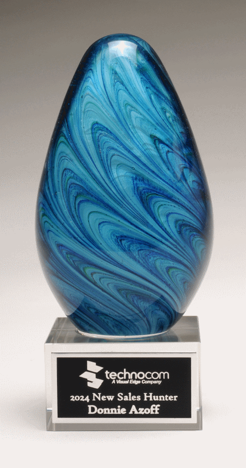 Blue and Green Art Glass Award