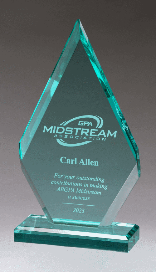 Diamond Series Jade  Acrylic Award on Base